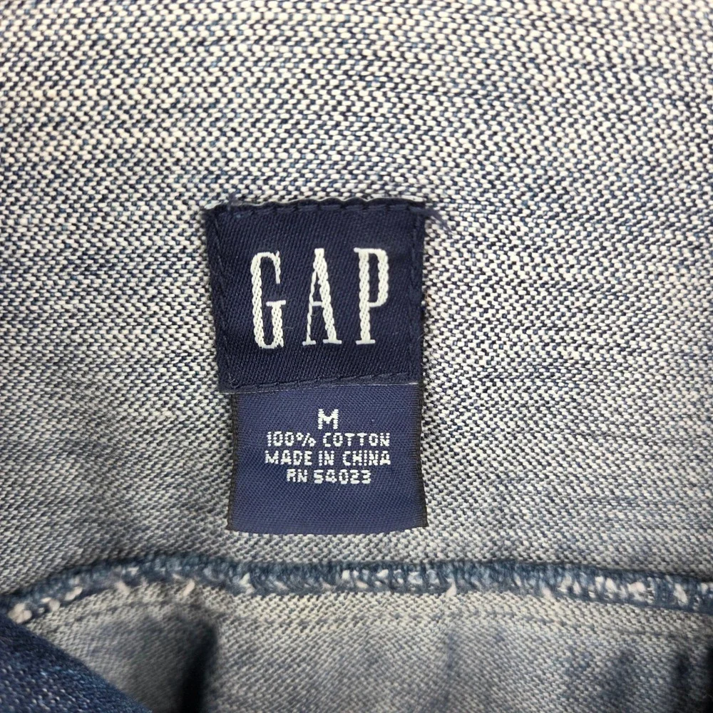 Gap Denim Trucker Jacket Medium Blue Cotton‎ Classic Casual Preppy